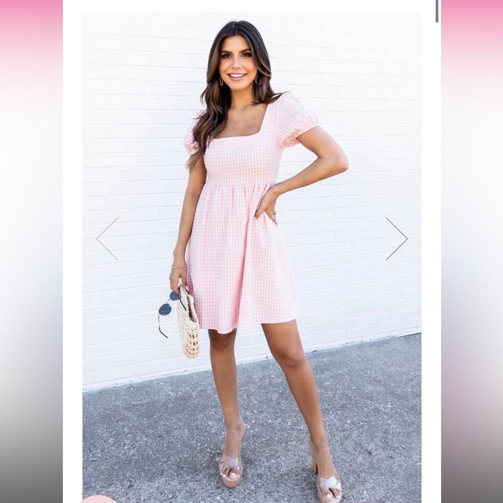 Pink Lily Pink Gingham Dress M
